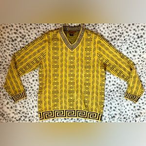 Prestige replica Greek textured sweater yellow/black L